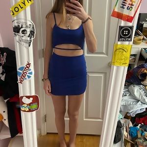Arianna Cut Out Dress in Cobalt